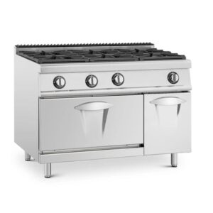 Cocina industrial de 3 quemadores con horno y mueble